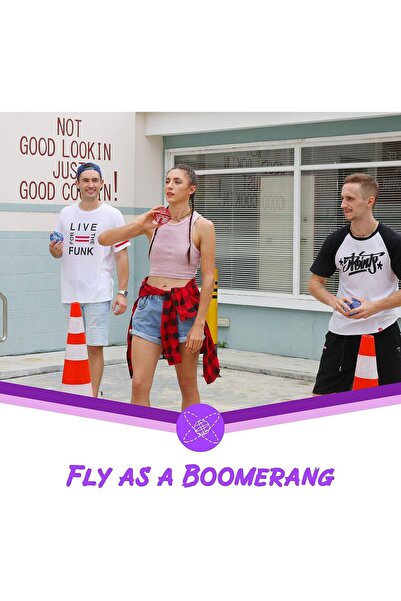 FLYNOVA Uçan Top Oyuncak, Bumerang El Kontrollü Mini Drone - Mavi