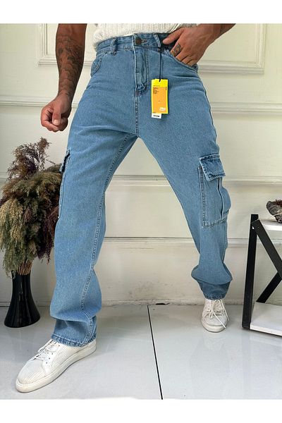 çerme Pantaloni largi cu buzunare cargo
