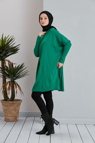 MODAMÜNASİP Half Turtleneck Knitwear Poncho Sweater Tunic