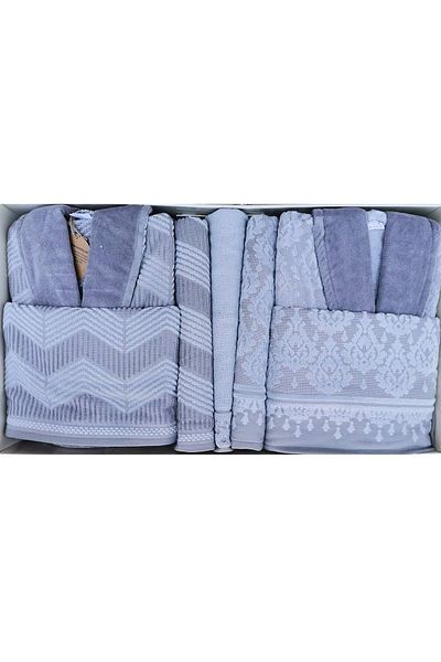Özdilek Σετ Οικογενειακό Μπουρνούζι Tappeto Anthracite-Grey