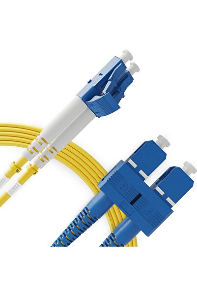 RUBU Fiber Kablo 3 Metre Uyumlu SC-LC Single Mode 2.0mm 50/125 Os2 Lszh Duple...