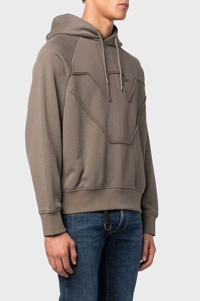 Emporio Armani 100% Cotton Hooded Logo Patterned Regular Fit Sweat Men's SWEAT 6R1ME4 1JWPZ 04A5