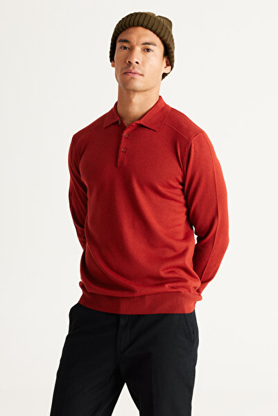 ALTINYILDIZ CLASSICS Ανδρικό πλεκτό πουλόβερ από μαλλί πλακιδίων κανονικής εφαρμογής με κανονική εφαρμογή