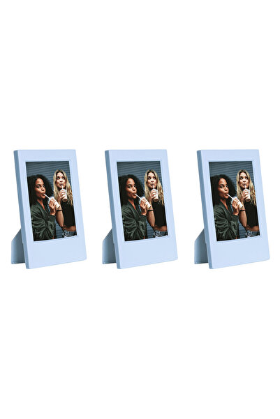 Fujifilm Instax Mini Film Uyumlu Mavi 3'lü Klasik Fotoğraf Çerçeve Seti