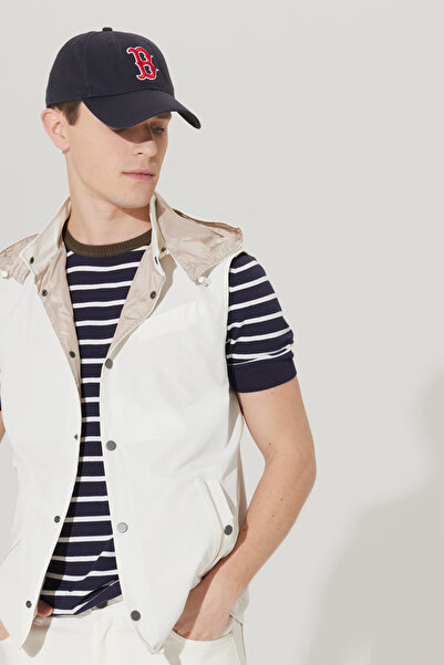 ALTINYILDIZ CLASSICS Men's Ecru Standard Fit Regular Cut Patterned Vest