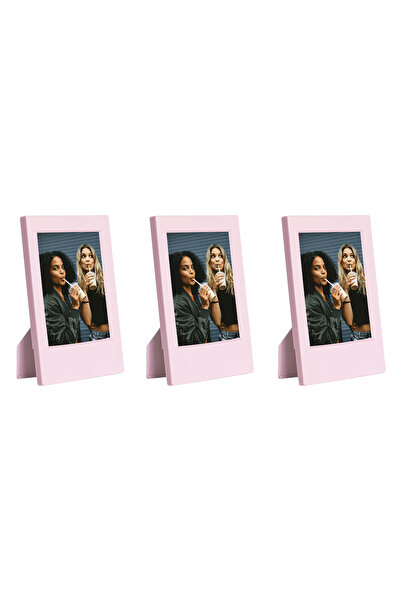 Fujifilm Instax Mini Film Uyumlu Pembe 3'lü Klasik Fotoğraf Çerçeve Seti