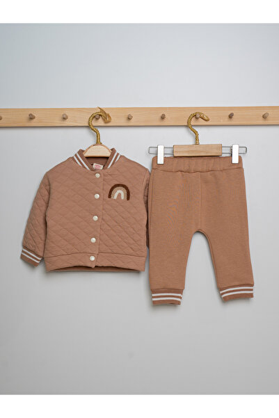 Rise Raba Kız Bebek Pamuklu Uzun Kollu Lastikli Eşofman Takımı