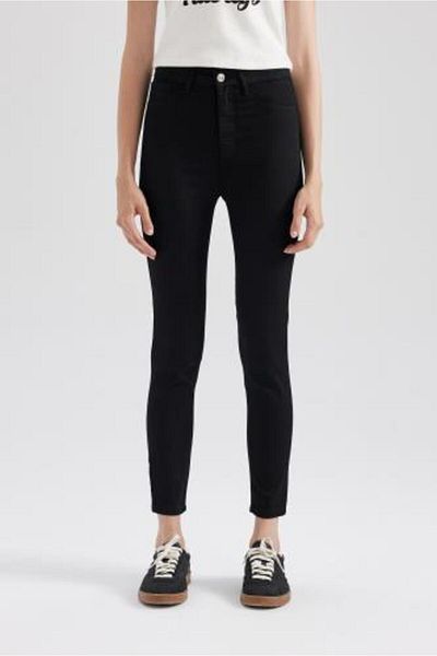 DeFacto Super Skinny Jegging, hohe Taille, schmales Bein, knöchellange Jeanshose A8570ax23hs