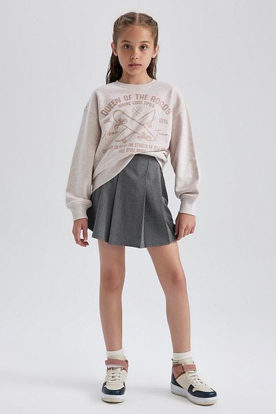 DeFacto Girl's Gray Pleated School Skirt A6000a823au