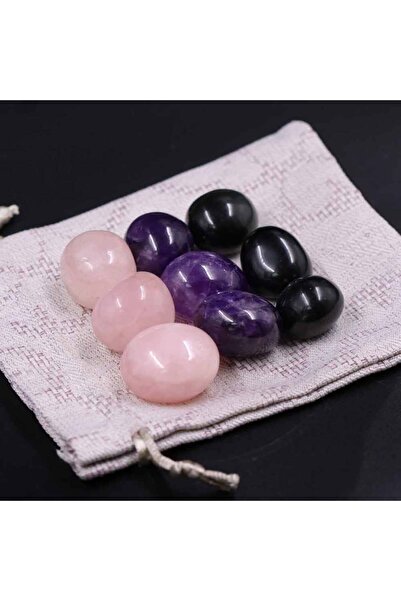 MYTAKIAĞACIMFH Ametist Taşı-obsidyen Taşı-pembe Kuvars Taşı Doğal Taş Tamburl...