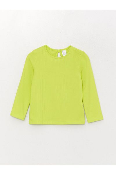 LC Waikiki Základní sada dívčího pyžama s dlouhým rukávem Crew Neck