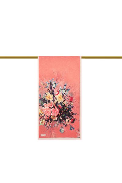 Bursa İpek Pink Floral Narrow Silk Scarf
