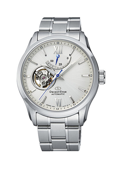 Orient Star RE-AT0003S00B ساعة يد رجالية أوتوماتيكية من الفولاذ الرمادي والزجاج الياقوت 40 ملم