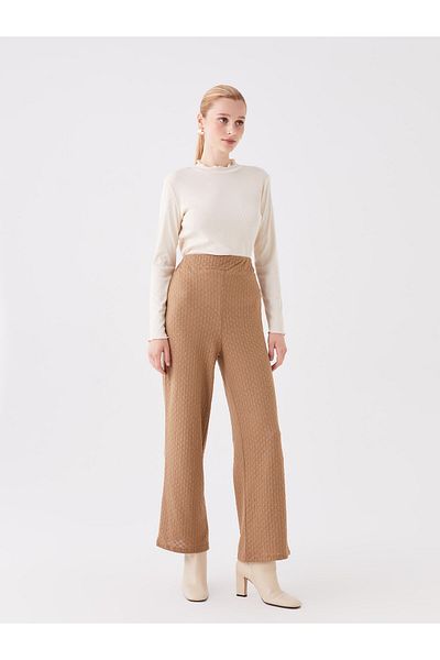 LC Waikiki Patterned Comfortable Women's Trousers - Elastic Waist