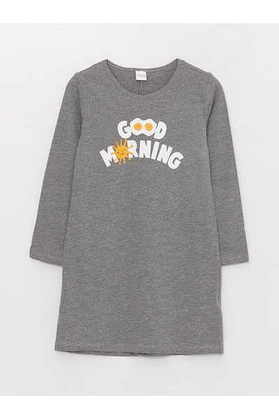 LC Waikiki Crew Neck Printed Girl's Nightgown