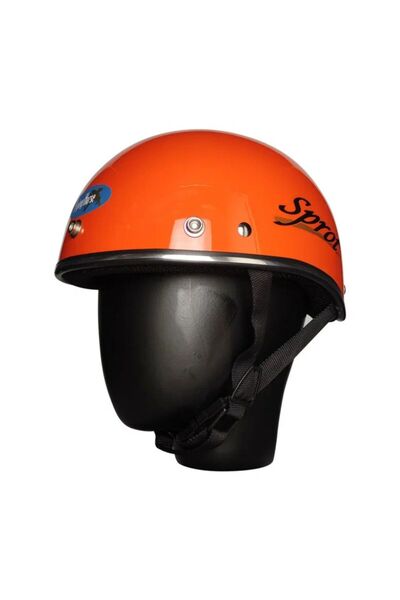 ebakbak Motosiklet ve Bisiklet Kaskı Abs Materıal Yarım Chopper Model Kask Vespa Scooter Orange