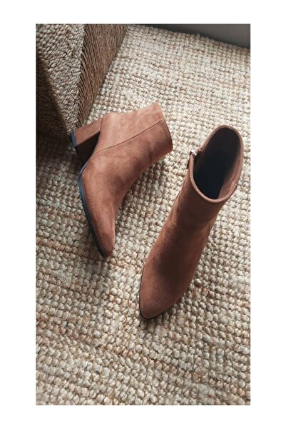 DARUGA Kadın Kalın Topuklu Fermuarlı Şık Günlük Bot