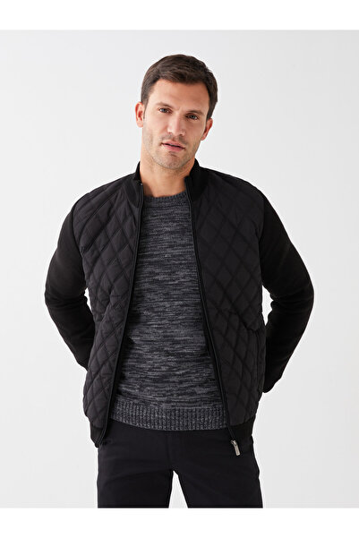 LC Waikiki Herren-Strickjacke – Standardgröße, Stehkragen