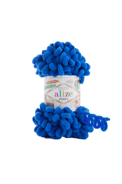 Alize 500 جرام (5 قطع) -141 خيوط منسوجة يدويًا منتفخة باللون الأزرق