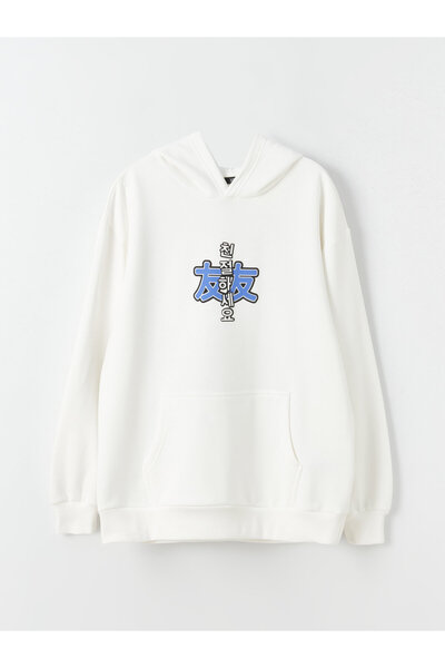 LC Waikiki Ανδρικό φούτερ με κουκούλα - μακρυμάνικο και στάμπα