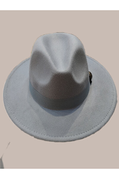 İşnar Panama Fedora kaşe fötr şapka gri