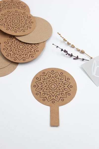 carton box Cardboard Box 25 Pieces Kraft Mandala Patterned Label Gift Card