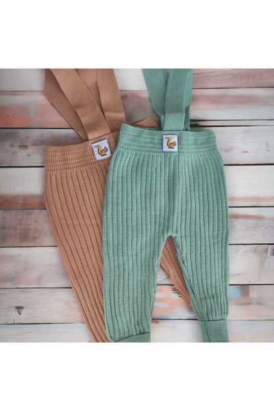 BEBEĞİME ÇORAP مجموعة من 2 سراويل تريكو مرنة عالية الخصر للجنسين مع أشرطة قاب...