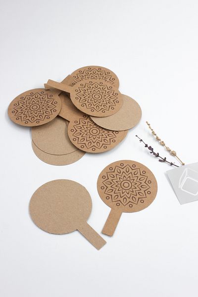 carton box Cardboard Box 25 Pieces Kraft Mandala Patterned Label Gift Card