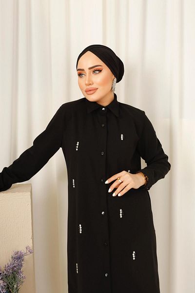 lurex moda Stone Detailed Women's Scuba Crepe Double Set