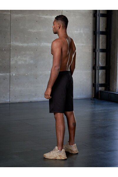 MİSTİRİK Viterbo Model Erkek Boks Şort Spor Şort Rahat Şort Hafif Penye Bol Şort Siyah Renk
