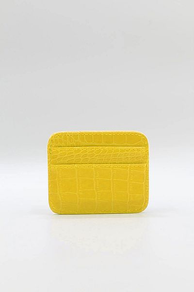 NOTHING Women's Yellow Crocodile Patterned Card Holder Mini