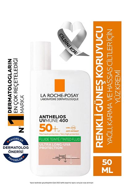 La Roche Posay Anthelios SPF+50 Oily Sunscreen - Fluid Colored, Oil Control Fluid, PinkestCosmetic