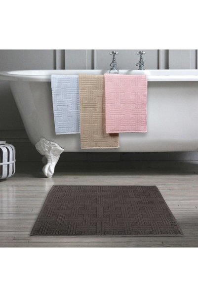 Arelina Textile 100% Cotton Line Pattern Pink Foot Towel