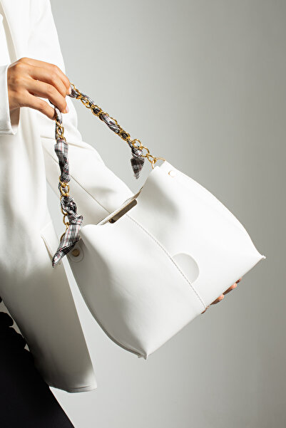 Ynsstore М'яка шкіряна жіноча сумка з аксесуарами для шарфа-ланцюжка 3 відділення для руки, руки та плеча