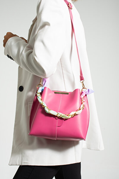 Ynsstore М'яка шкіряна жіноча сумка з аксесуарами для шарфа-ланцюжка 3 відділ...