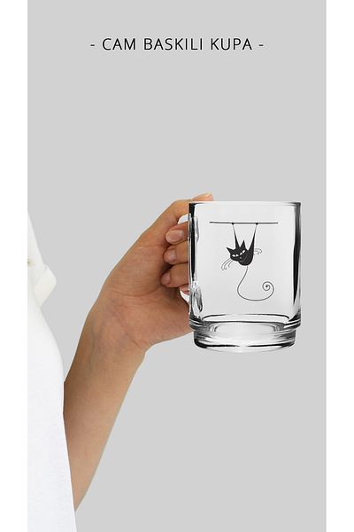 Bytwo CAT DESIGNED GLASS TRANSPARENT MUG