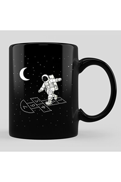 Bytwo كوب أسود مطبوع عليه رائد فضاء - كوب زجاجي 377