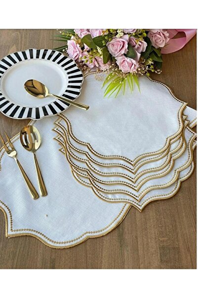 HİFA HOME Oymalı Gold 7 Parça Runner&supla Seti