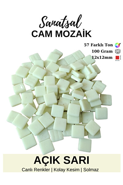 Sanatsal Mozaik 12x12mm Sanatsal Cam Mozaik Taşı (100GR)