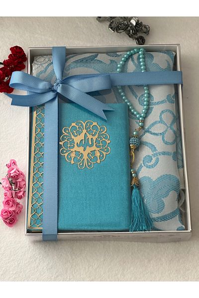 Markapolin Gift Prayer Mat Set 3 Pieces Water Green Color