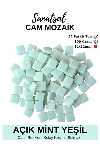 Sanatsal Mozaik 12x12mm Sanatsal Cam Mozaik Taşı (100GR)