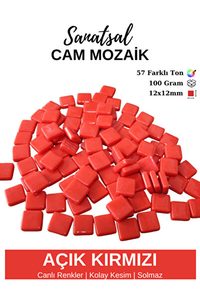 Sanatsal Mozaik 12x12mm Sanatsal Cam Mozaik Taşı (100GR)