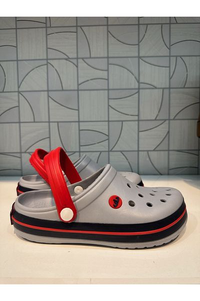 Anıl Ayakkabı GRAY Red Colored Slippers Unisex