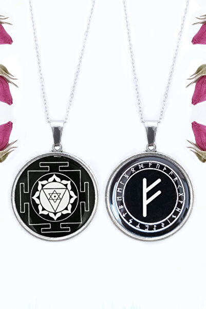 Sihirli Titreşimler Ganesha Yantra Ve Fehu Rune Engelleri Kaldırma, Şans, Ser...