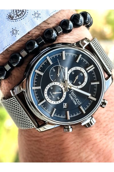 Ferrucci Smoked Men's Wristwatch+bracelet