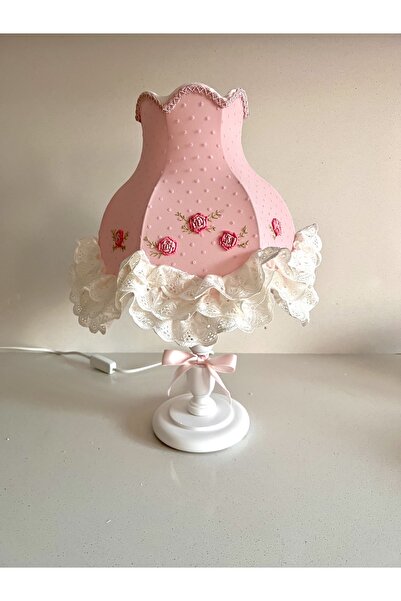 LULUAVİZEM غطاء مصباح مطرز يدويًا بتصميم مسجل ببراءة اختراع، مزين بنقاط وردية...