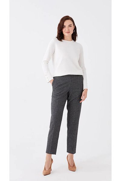 LC Waikiki Pantaloni de damă LCW Grace cu talie elastică în carouri