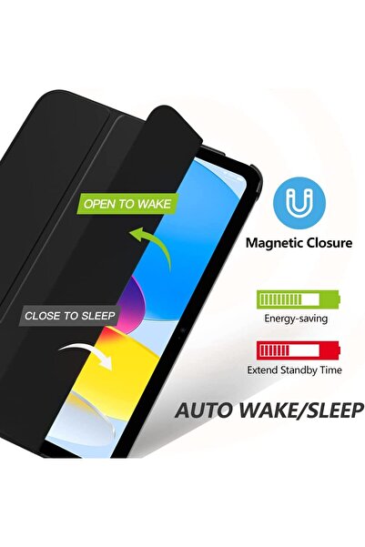 MOBAX Apple Ipad 8.nesil 10.2" Pu Deri Smart Case Siyah Kılıf A2270 A2428 A2429 A2430