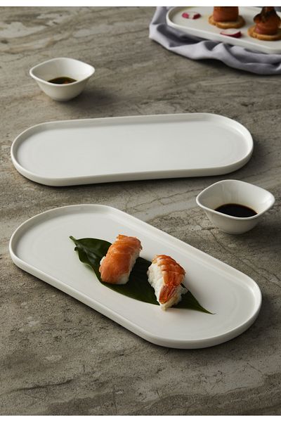 Be Original Pera 27cm 2-Piece Porcelain Oval Presentation Plate