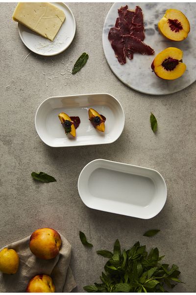 Be Original Pera 23cm 2-Piece Porcelain Deep Oval Presentation Plate